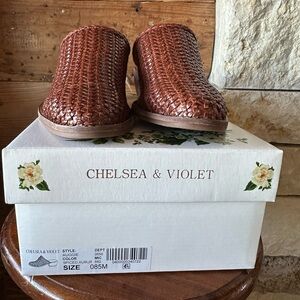 Brown Chelsea & Violet Auggie Woven Mules